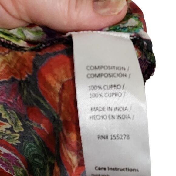 All About Her Kimono XL Mixed Print Multicolor Open Front Embroidered Floral - Picture 5 of 5